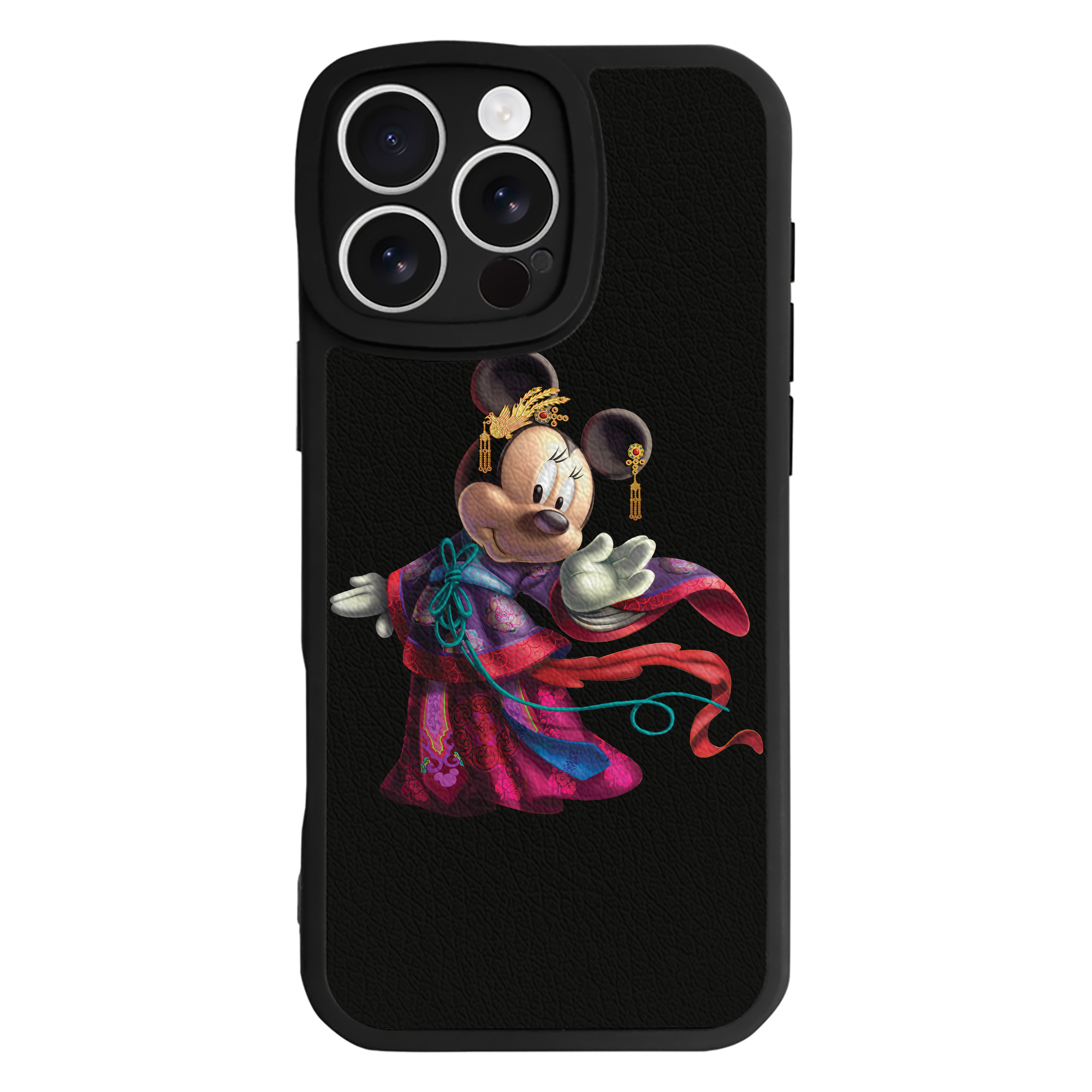（画像用） ミッキーマウス Mickey Mouse 【iPhone 16シリーズ対応】シリコンスマホケース（レザー調） 材質：シリコン